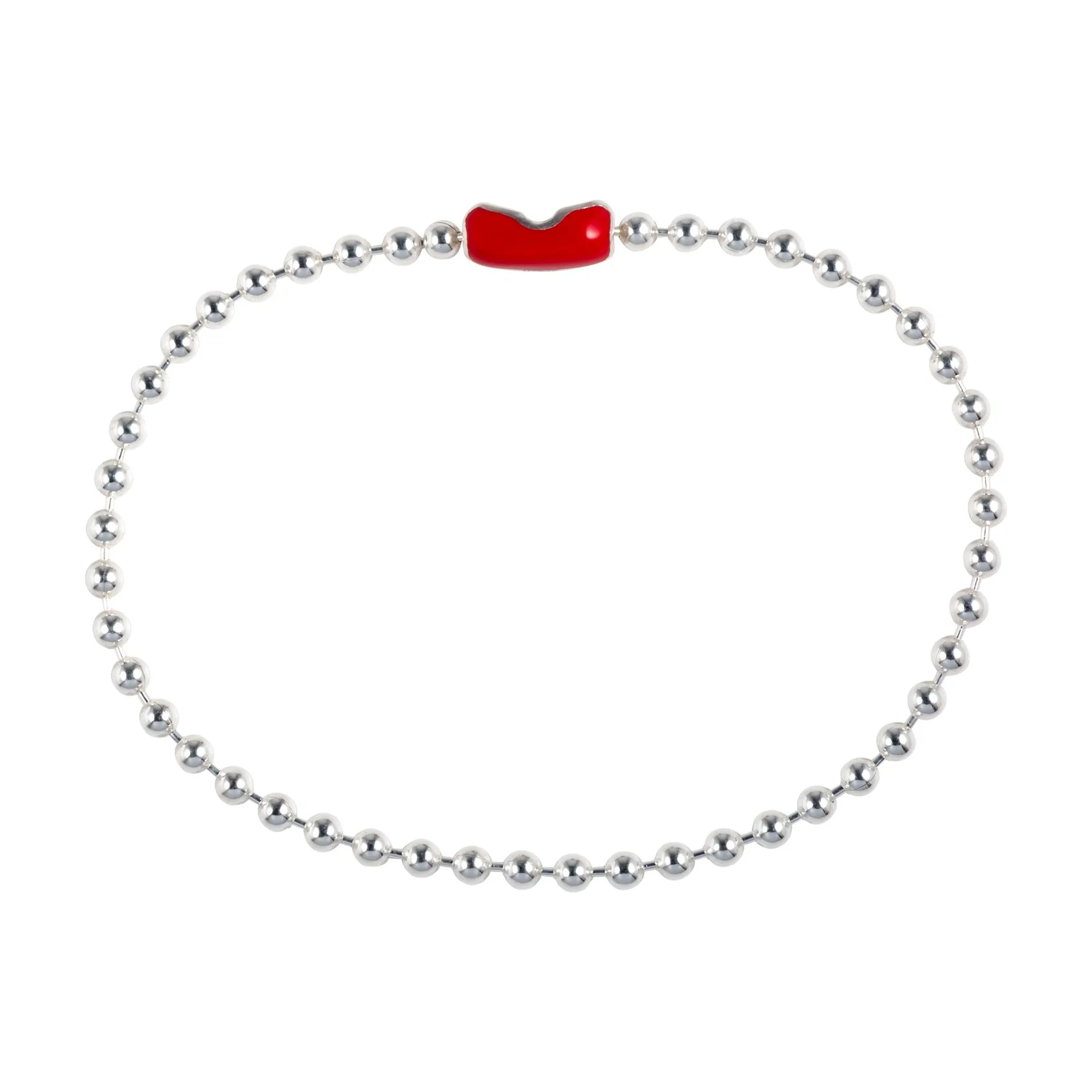 Silver ball chain bracelet with color enamel clasp — JASON Le COMPTE